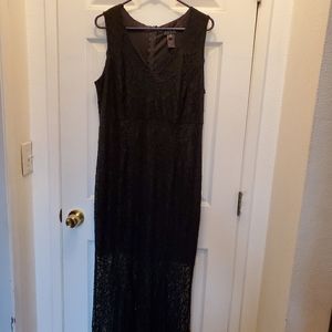 Floor length black dress